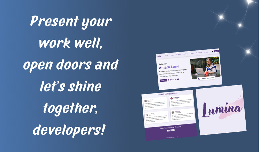 Lumina portfolio homepage design