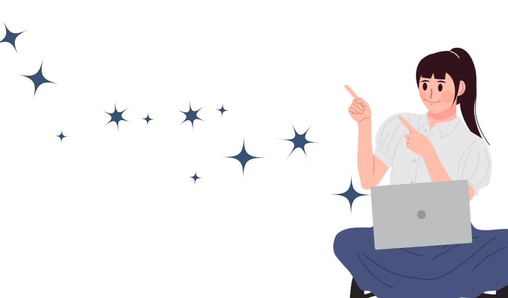 Girl hand signal to Lumina with shining stars